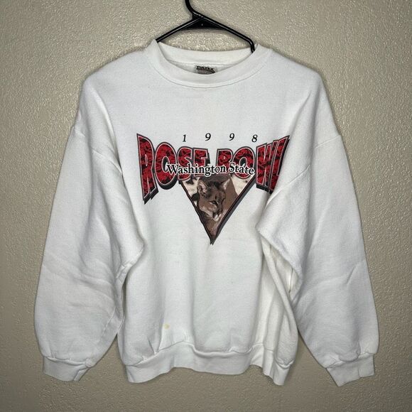 Vintage 90s WSU Cougars Rose Bowl Sweatshirt Large - Picture 2 of 7